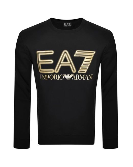 EA7 Black Emporio Armani Logo Sweatshirt for men
