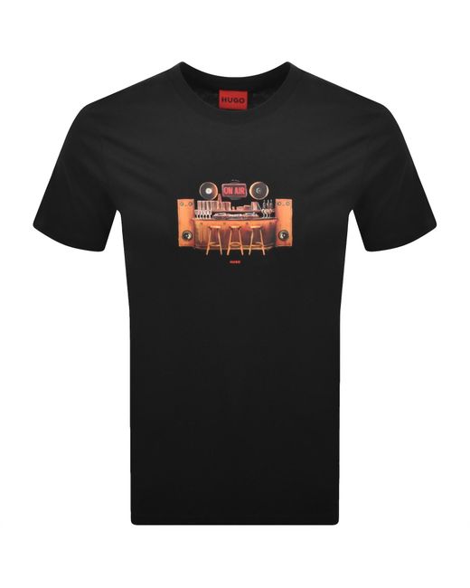 HUGO Black Durectee T Shirt for men