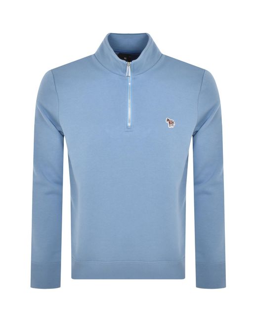 Paul Smith Blue Half Zip Sweatshirt for men