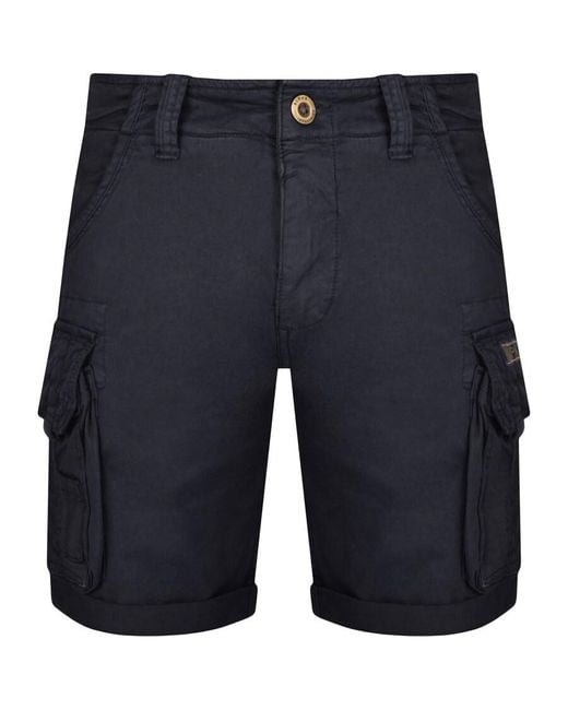 Alpha Industries Blue Cargo Shorts for men