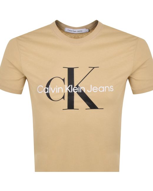 Calvin Klein Natural Jeans Monogram Logo T Shirt for men