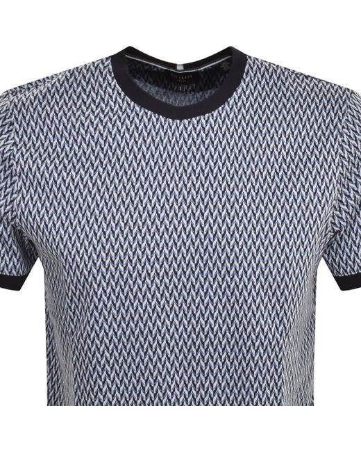 Ted Baker Blue Finity Jacquard T Shirt for men