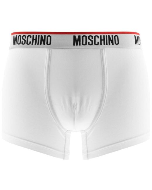 Moschino White Underwear Three Pack Trunks for men