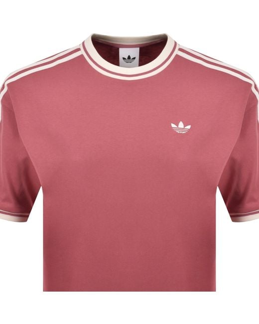 Adidas Originals Pink Logo T Shirt for men