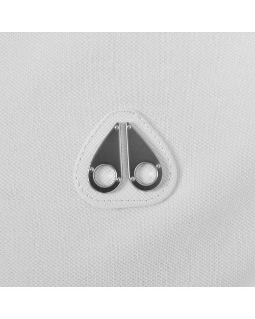 Moose Knuckles White Everett Polo T Shirt for men