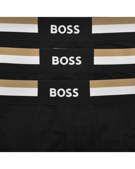 BOSS BUSINESS Black Boss Underwear 3 Pack Motion Trunks for men