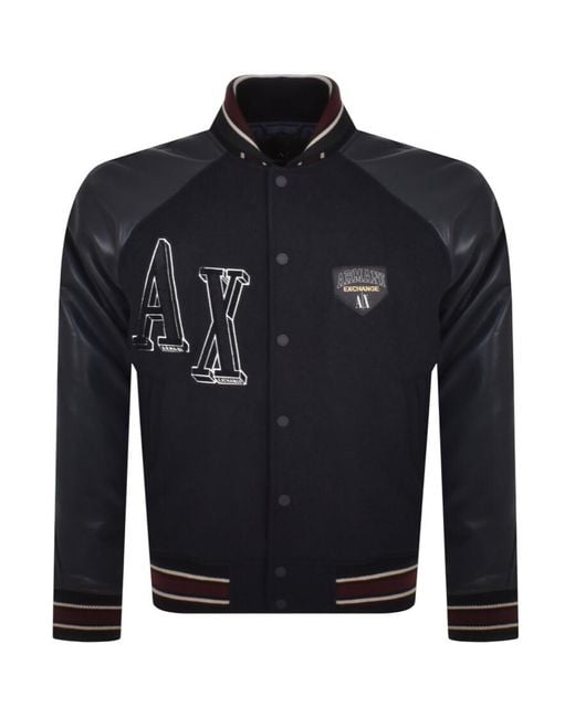 Armani Exchange Blue Varsity Jacket for men