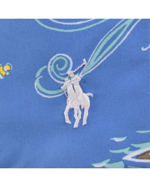 Ralph Lauren Blue Bahamas Bear Swim Shorts for men