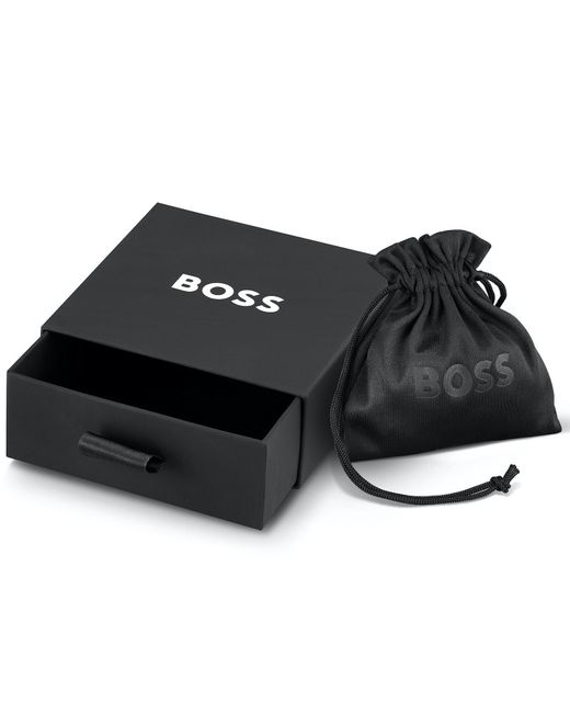 BOSS BUSINESS Brown Boss Aresi Braided Leather Bracelet for men