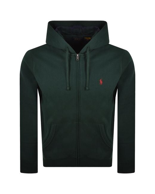 Ralph Lauren Green Full Zip Hoodie for men