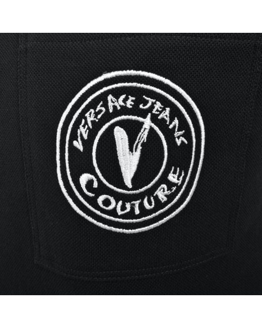 Versace Jeans Black Couture V Emblem Polo for men