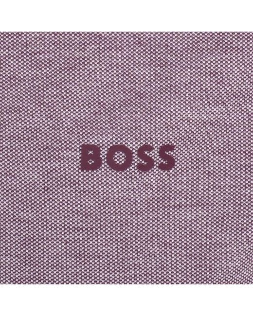 Boss Purple Boss Pe Oxford New Polo T Shirt for men