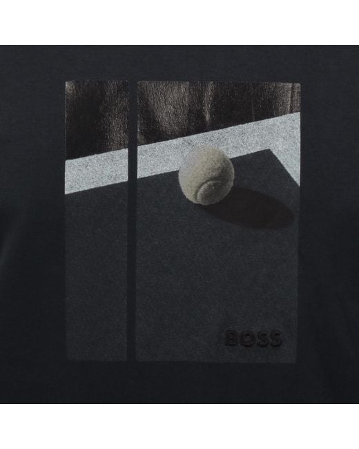 Boss Black Boss Tennis Artwork Relaxed T Shirt Dark for men