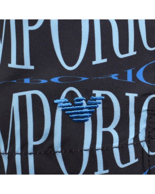 Armani Blue Emporio Boxer Swim Shorts for men