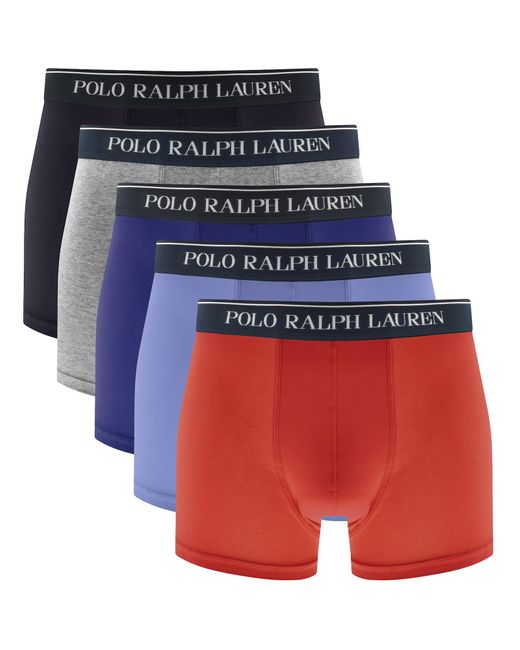 Ralph Lauren Blue Underwear 5 Pack Boxer Trunks for men