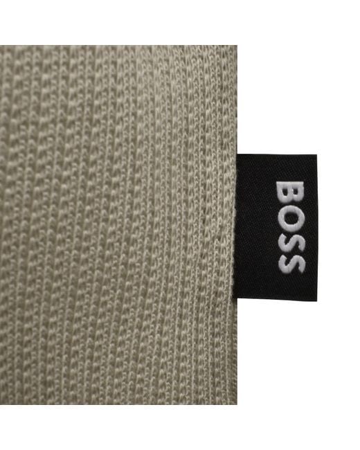 BOSS BUSINESS Natural Boss Paras Quarter Zip Polo for men