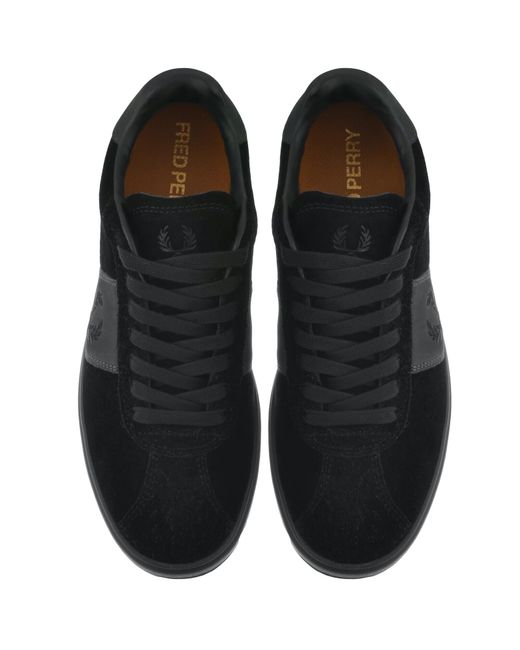 Fred Perry Black B4 Suede Trainers for men