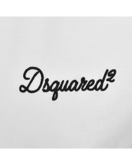 DSquared² White Signature Loose Fit T Shirt for men