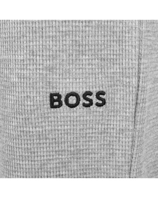 BOSS BUSINESS Gray Boss Waffle Cuff Joggers for men