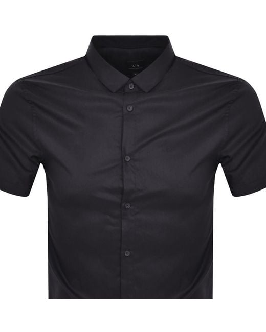 Armani Exchange Black Short Sleeved Shirt for men