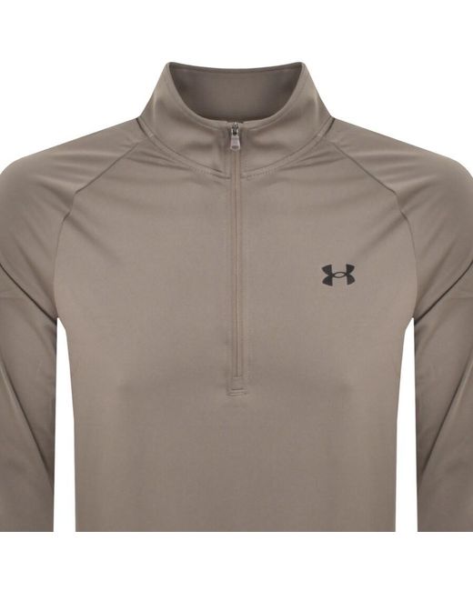 Under Armour Gray Tech Half Zip Sweatshirt for men