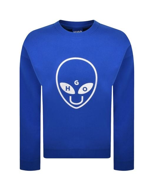 HUGO Blue Nixalien Sweatshirt for men