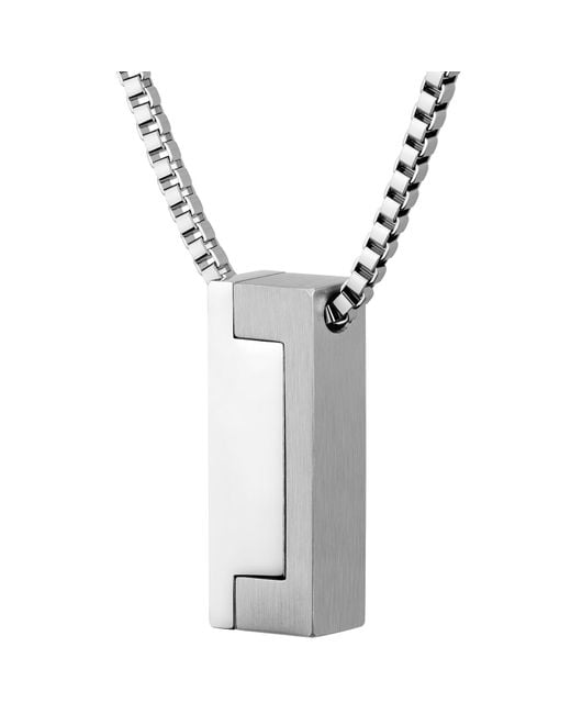 BOSS BUSINESS Metallic Boss Candor Bar Necklace for men