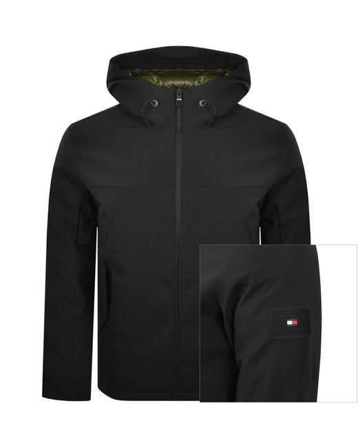 Tommy Hilfiger Black Hooded Padded Jacket for men