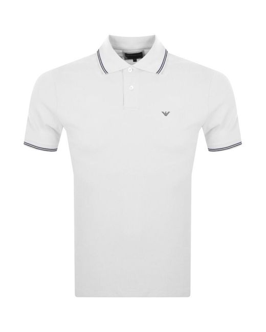 Armani White Emporio Short Sleeved Polo T Shirt for men