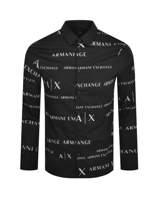 Armani Exchange Black Long Sleeve Shirt for men