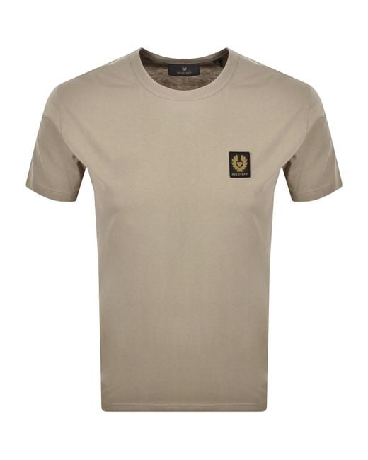 Belstaff Natural Featherweight Logo T Shirt Dark Sand for men