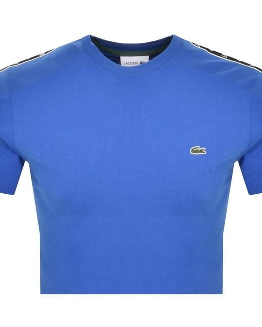 Lacoste Blue Tape Logo Crew Neck T Shirt for men