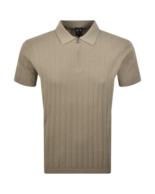 ARMANI EXCHANGE Gray Knit Polo Jumper for men
