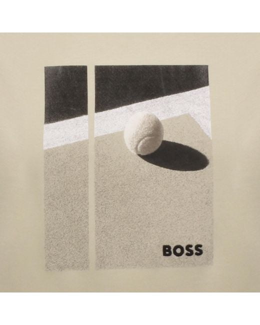 Boss Natural Boss Tennis Artwork Relaxed T Shirt for men