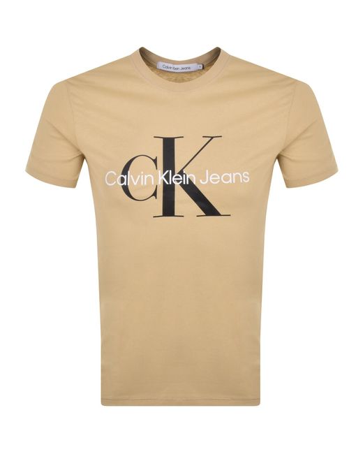 Calvin Klein Natural Jeans Monogram Logo T Shirt for men