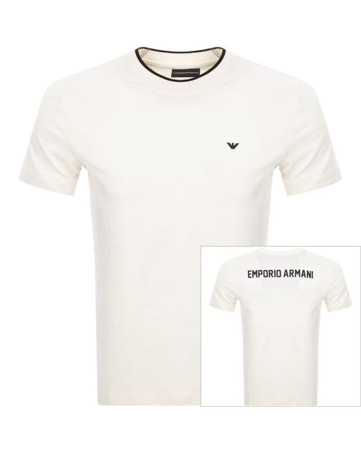 Armani White Emporio Logo T Shirt for men