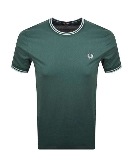 Fred Perry Green Twin Tipped T Shirt for men