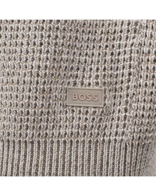 Boss Gray Boss Kartney Knit Jumper for men