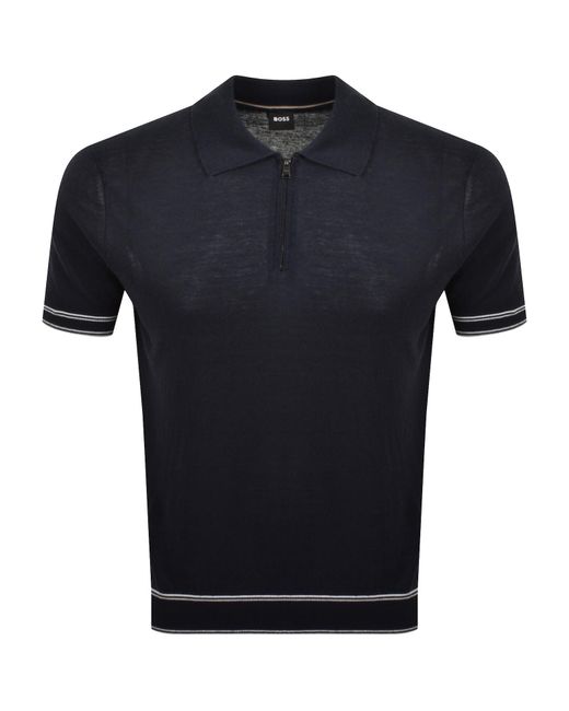BOSS BUSINESS Blue Boss Norbertino Knit Polo Dark for men