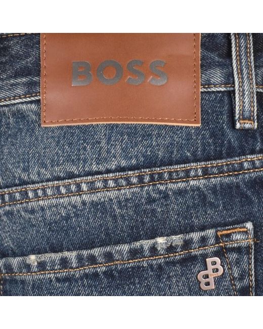 Boss Blue Boss Maine Regular Fit Mid Wash Jeans for men