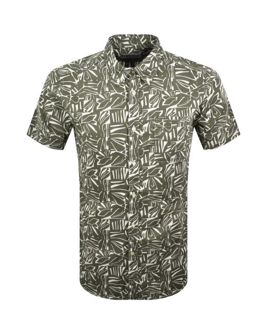 Barbour Green Orton Print Summer Shirt for men
