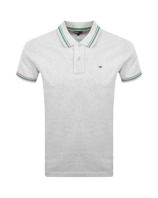 Tommy Hilfiger Gray Tipped Polo T Shirt for men