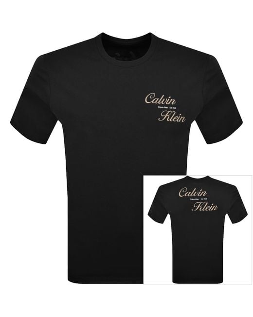 Calvin Klein Black Jeans Graphic Logo T Shirt for men