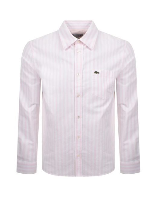 Lacoste Blue Long Sleeved Oxford Shirt for men