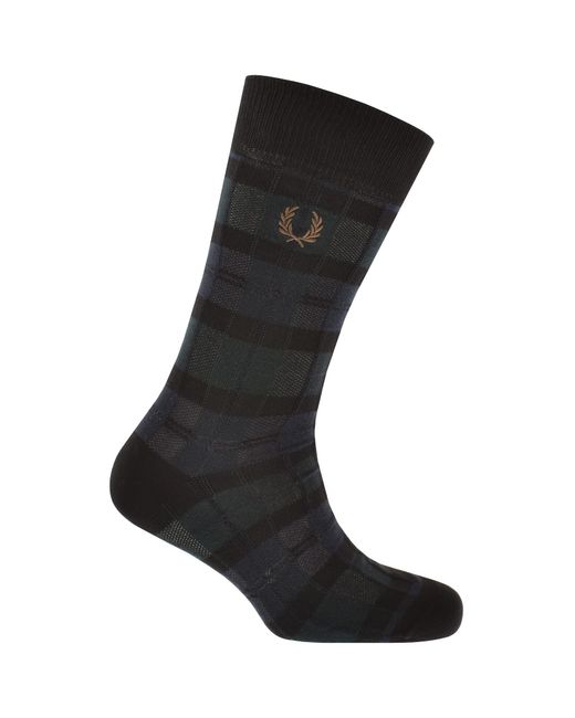 Fred Perry Black Tartan Socks for men