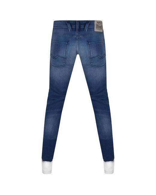 Replay Anbass Hyperflex Jeans Mid Wash in Blue for Men | Lyst