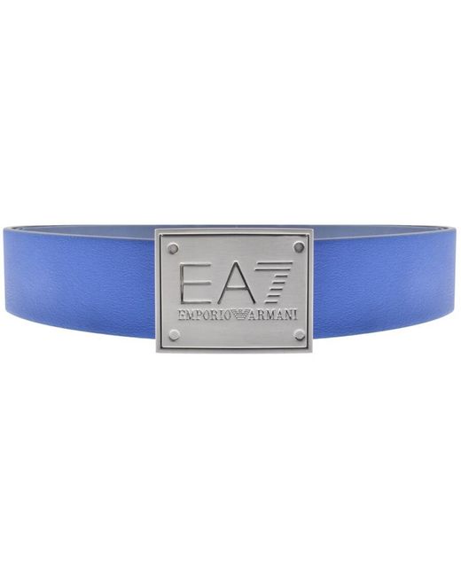 EA7 Blue Emporio Armani Reversible Logo Belt for men