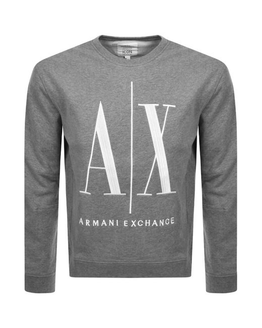Armani Exchange Gray Crew Neck Logo Tracksuit for men