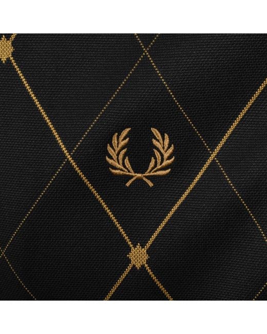 Fred Perry Black Argyle Track Top for men