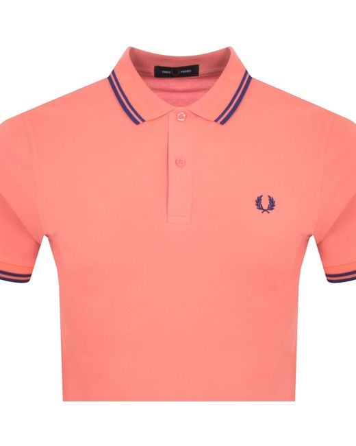 Fred Perry Pink Twin Tipped Polo T Shirt for men